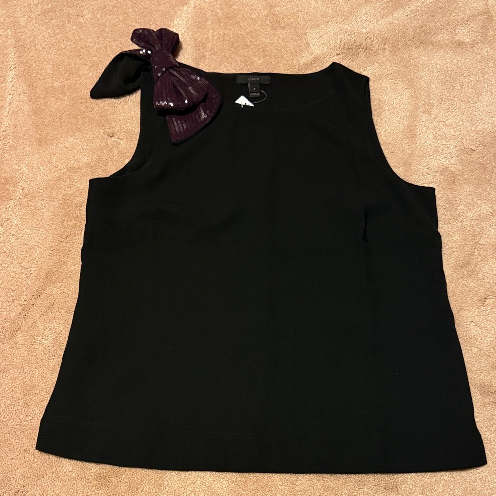 Ann Taylor Black Tank Top with Purple Accent